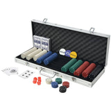 Vidaxl poker sett med 500 chips aluminium