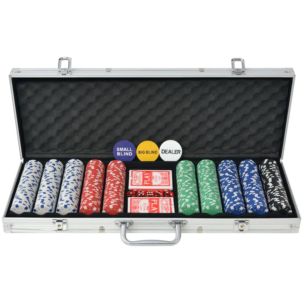 Ensemble de poker Vidaxl avec 500 puces en aluminium