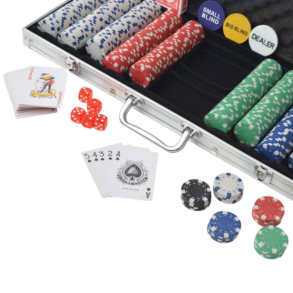 Ensemble de poker Vidaxl avec 500 puces en aluminium