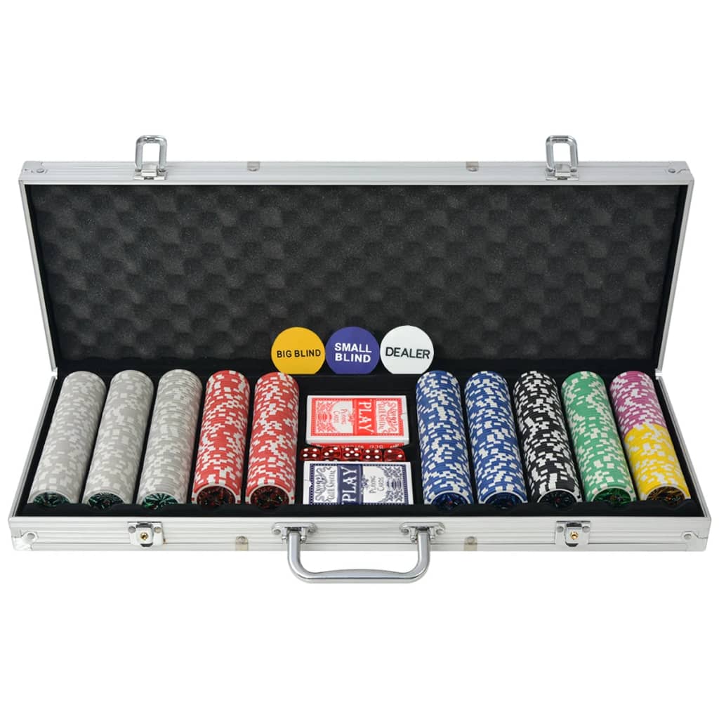 Vidaxl Poker sæt med 500 chips aluminium