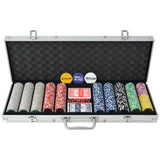 Vidaxl poker set con 500 chips alluminio