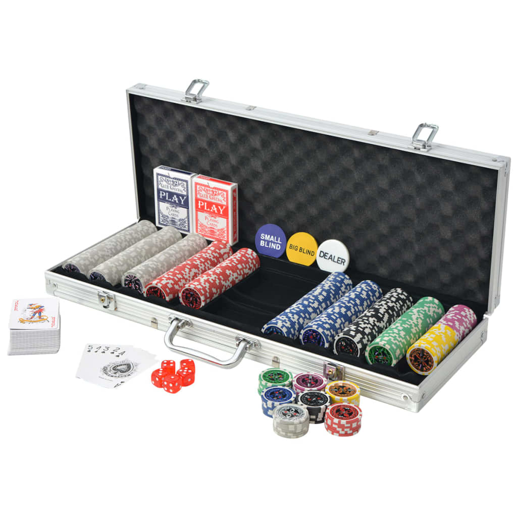 Vidaxl Poker set with 500 chips aluminum