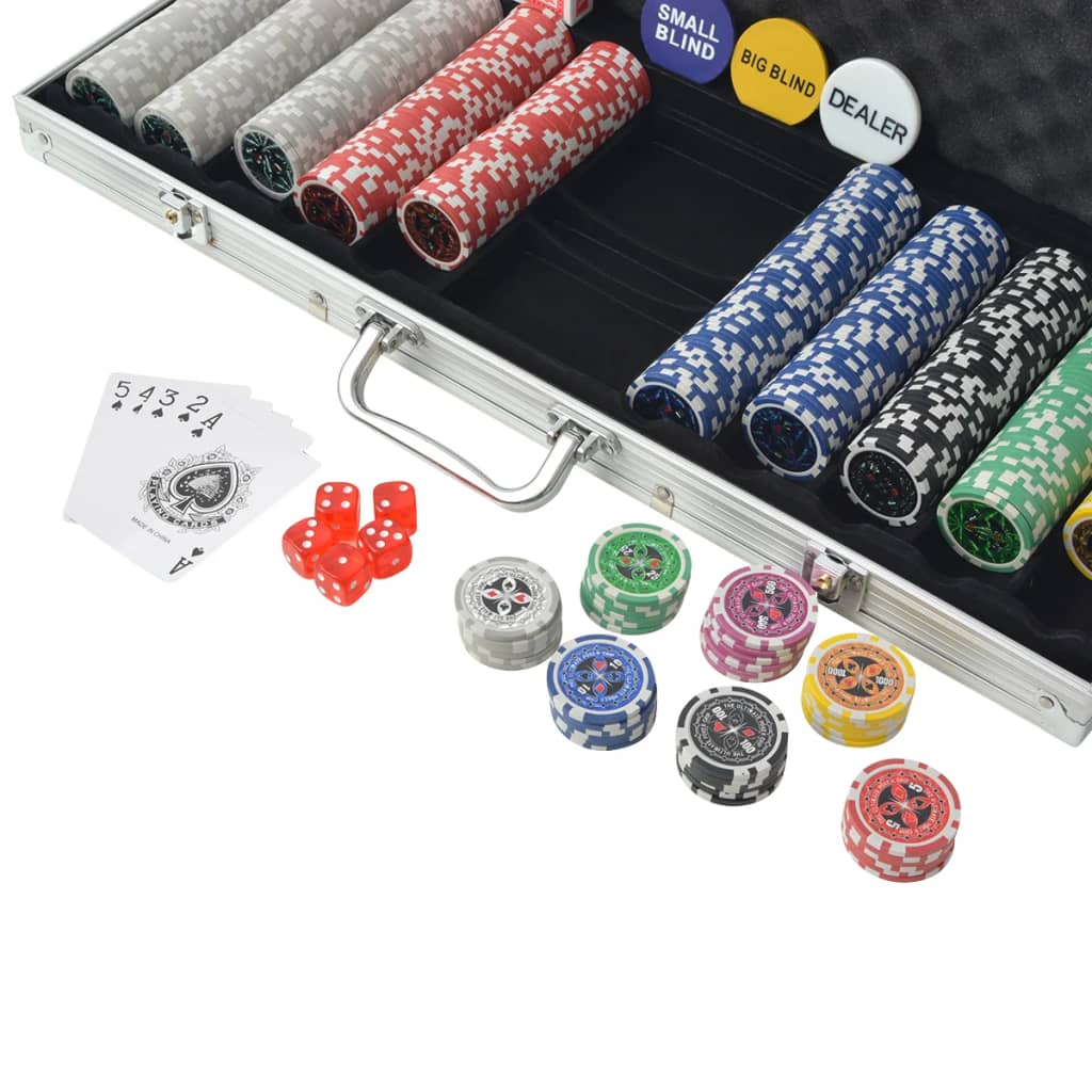 Vidaxl Poker Set mat 500 Chips Aluminium