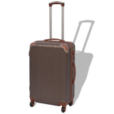 VIDAXL Hard Rolling Case Zestaw Brown 4-DLG