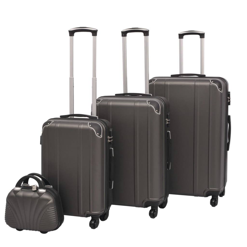 Vidaxl hard rolling case set anthracite 4-dlg