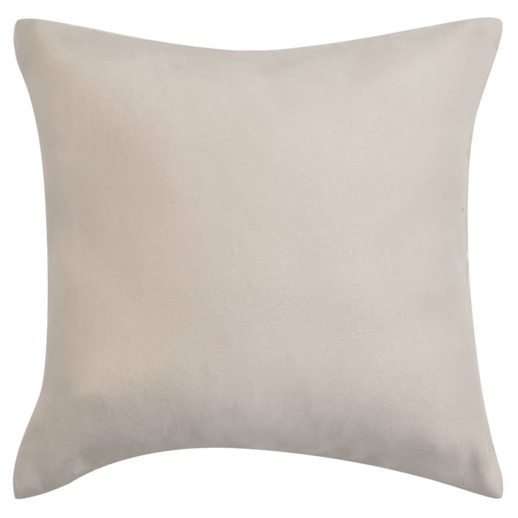 Vidaxl -pute dekker 4 stykker beige imitasjon semskete 40x40 cm polyester