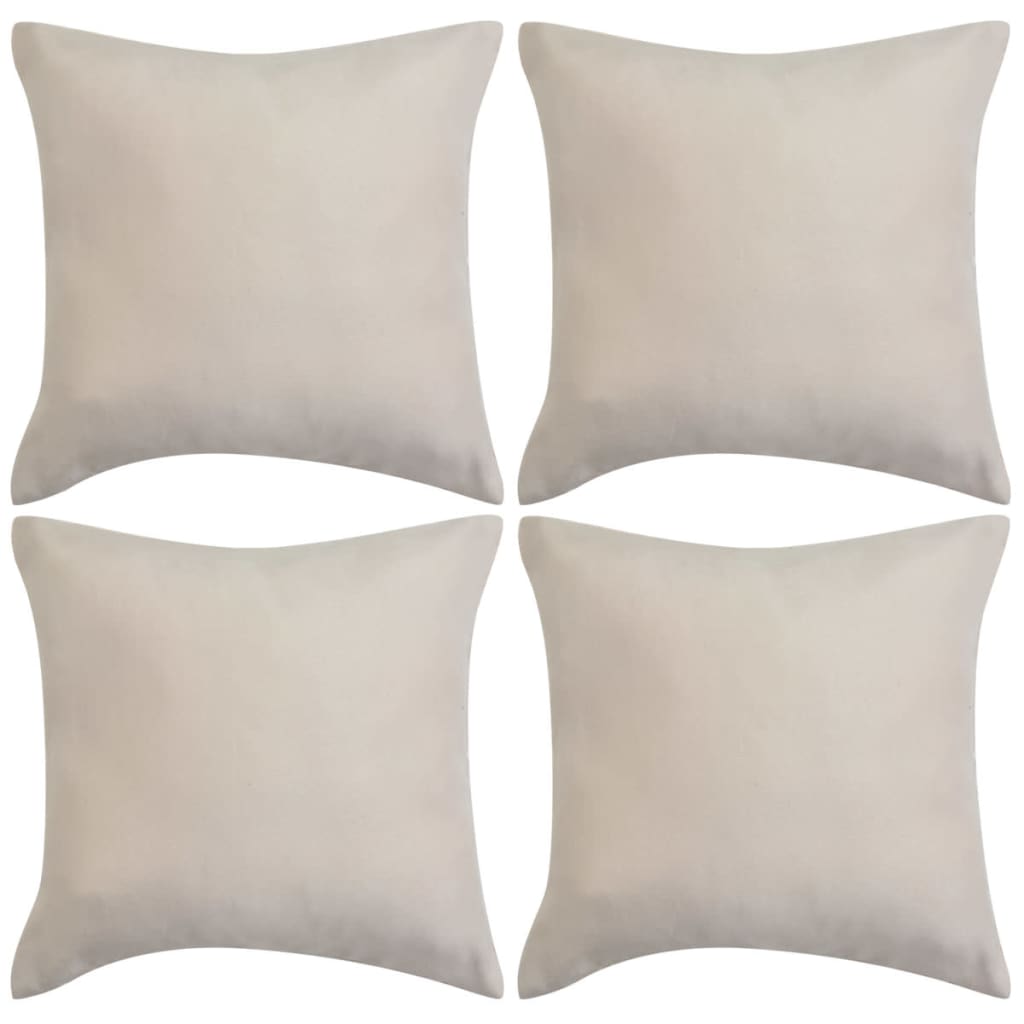 Vidaxl Cuscino copre 4 pezzi imitazione beige in pelle scamosciata da 50x50 cm poliestere