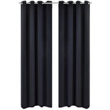 VIDAXL -Vorhänge mit Metallringen Blackout 135x175 cm schwarz 2 STs