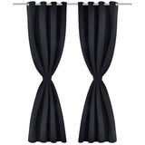 VIDAXL -Vorhänge mit Metallringen Blackout 135x175 cm schwarz 2 STs