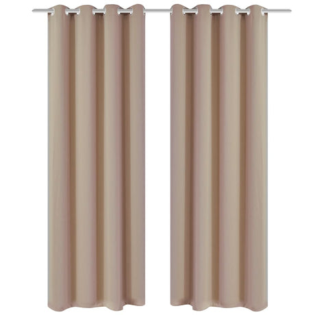 VIDAXL -Vorhänge mit Metallringen Blackout 135x175 Cream 2 PCs