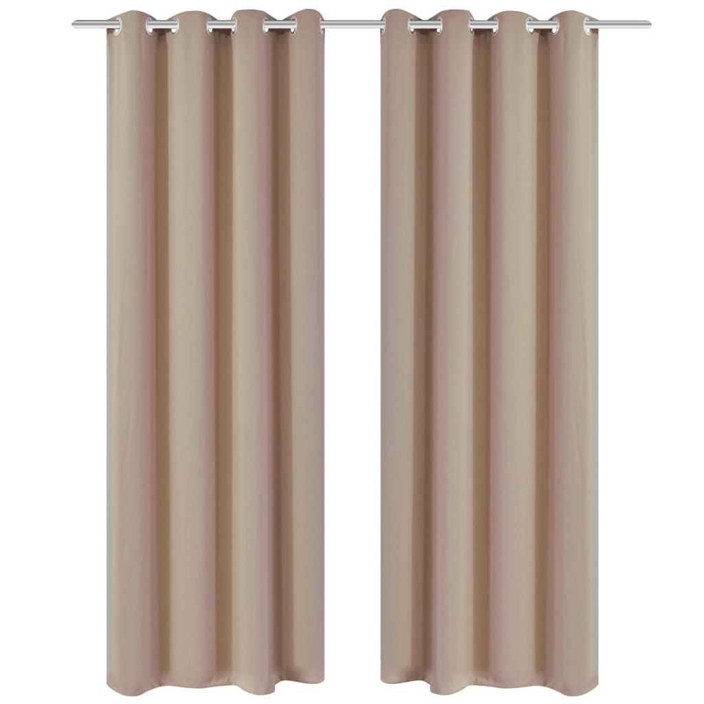 VIDAXL -Vorhänge mit Metallringen Blackout 135x175 Cream 2 PCs