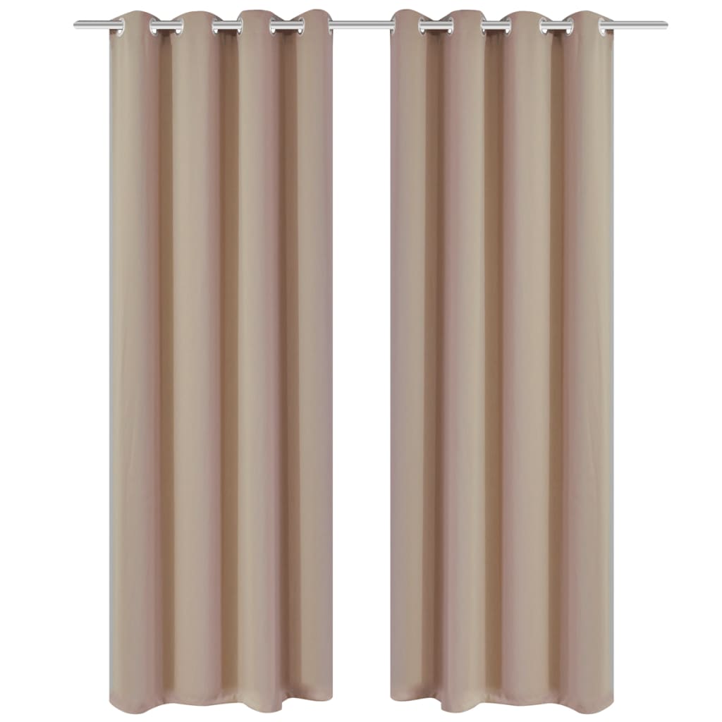 Vidaxl Gardinen mat Metall Réng Blackout 135x17 Creme 2 PCs