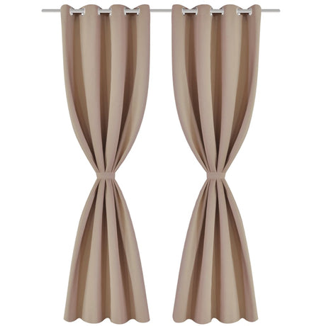 VIDAXL -Vorhänge mit Metallringen Blackout 135x175 Cream 2 PCs
