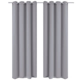 VIDAXL -Vorhänge mit Metallringen Blackout 135x175 Grau 2 PCs