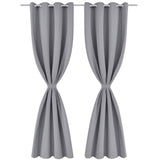 Rideaux vidaxl avec anneaux métalliques occluls 135x175 gris 2 pcs