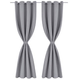 VIDAXL -Vorhänge mit Metallringen Blackout 135x175 Grau 2 PCs
