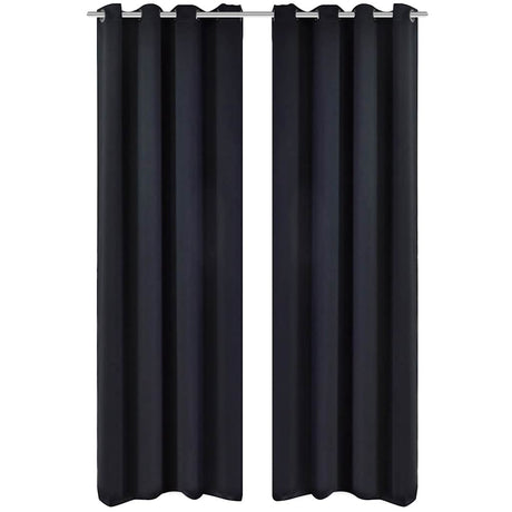 Vidaxl -Vorhang mit Metallringen Blackout 270x245 Schwarz