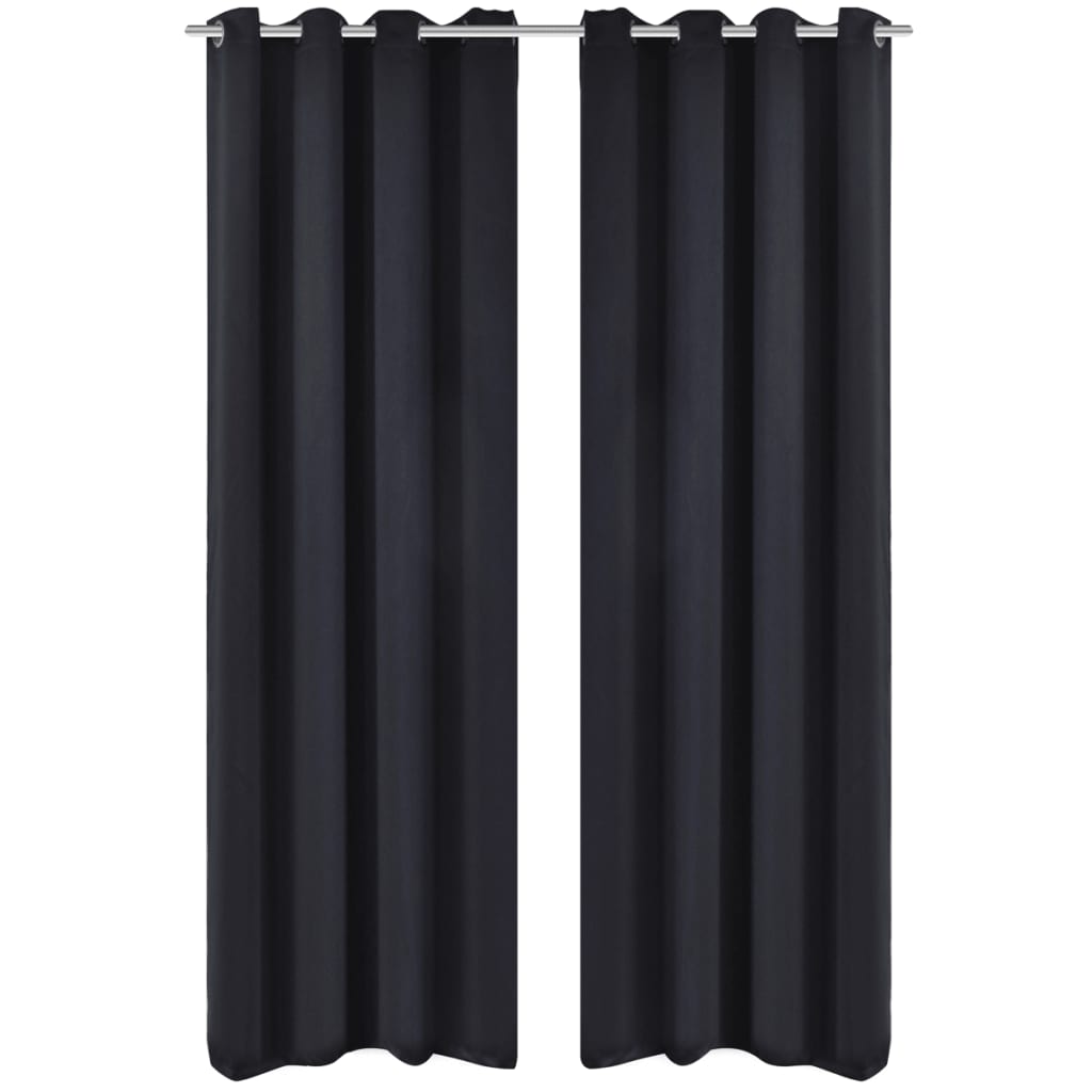 Vidaxl curtain with metal rings blackout 270x245 black