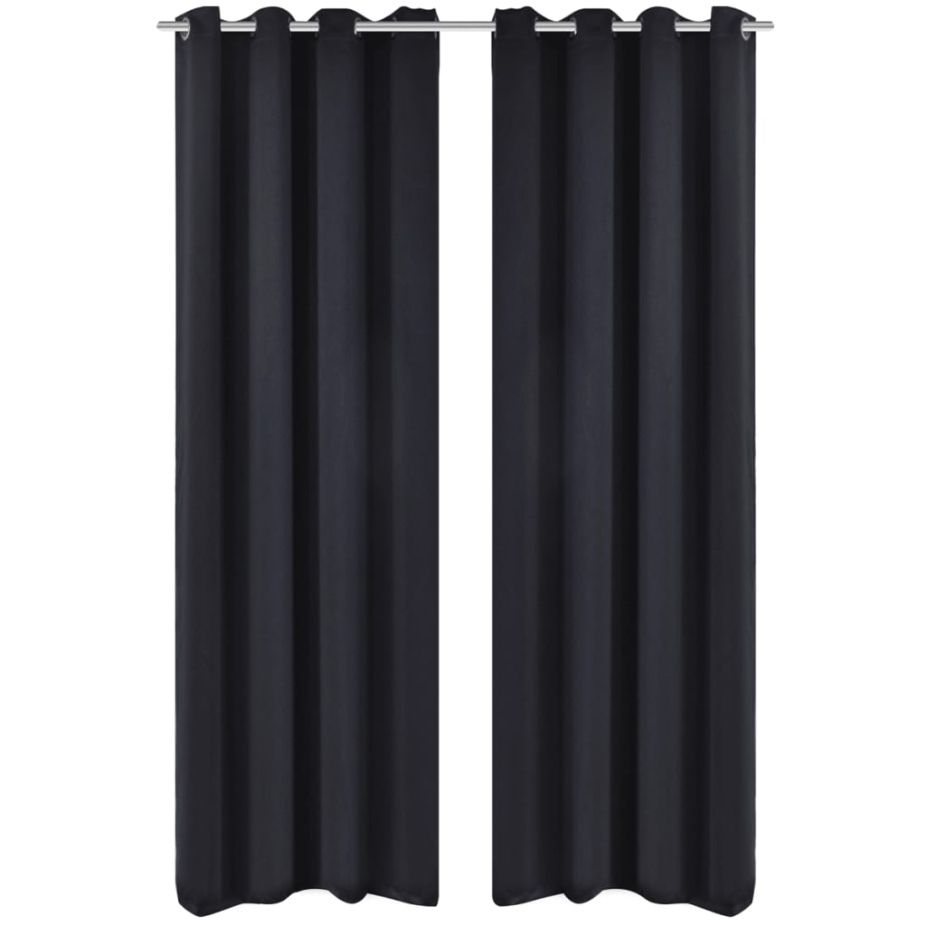 Vidaxl -Vorhang mit Metallringen Blackout 270x245 Schwarz