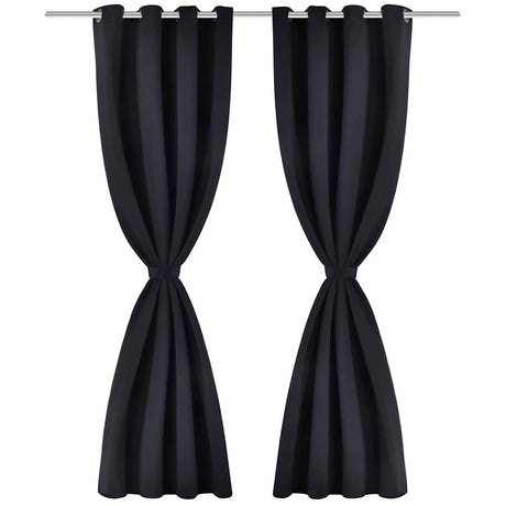 Vidaxl -Vorhang mit Metallringen Blackout 270x245 Schwarz
