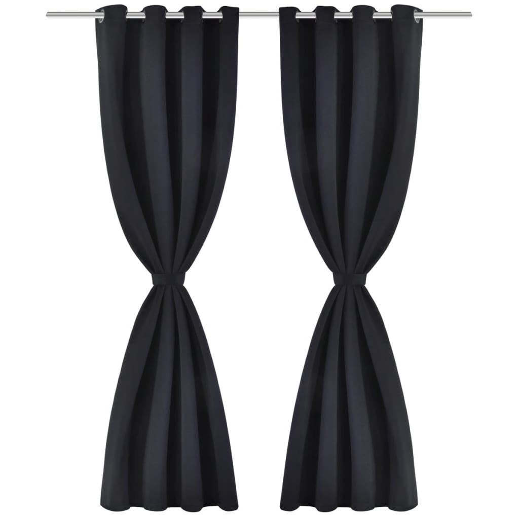 Vidaxl curtain with metal rings blackout 270x245 black