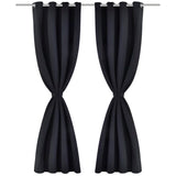 Vidaxl curtain with metal rings blackout 270x245 black