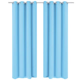 VIDAXL -Vorhänge mit Metallringen Blackout 135x175 Türkis 2 PCs