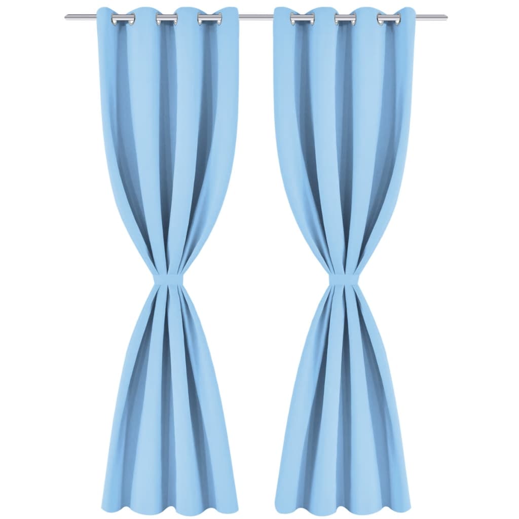 VIDAXL -Vorhänge mit Metallringen Blackout 135x175 Türkis 2 PCs