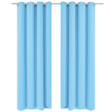 VIDAXL -Vorhänge mit Metallringen Blackout 135x245 Türkis 2 Sts