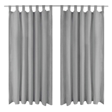 VIDAXL-Mikrosatinvorhänge mit Schleifen 140x175 cm grau 2 PCs
