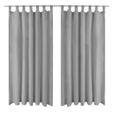 VIDAXL-Mikrosatinvorhänge mit Schleifen 140x225 cm grau 2 PCs