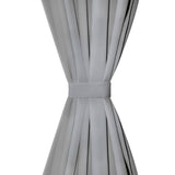 VIDAXL-Mikrosatinvorhänge mit Schleifen 140x225 cm grau 2 PCs