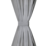 Vidaxl-Mikrosatinvorhänge mit Schleifen 140x245 cm grau 2 STs