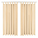 Vidaxl-Mikrosatinvorhänge mit Schleifen 140x175 cm Beige 2 PCs