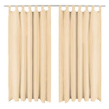 Vidaxl-Mikrosatinvorhänge mit Schleifen 140x175 cm Beige 2 PCs