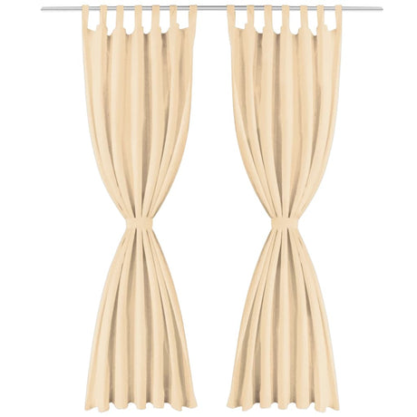 Vidaxl-Mikrosatinvorhänge mit Schleifen 140x175 cm Beige 2 PCs