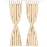 Vidaxl mikro-satinové záclony se smyčkami 140x225 cm Beige 2 PCS