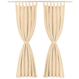 Vidaxl-Mikrosatinvorhänge mit Schleifen 140x225 cm Beige 2 PCs