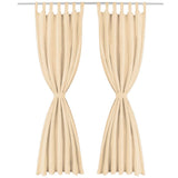VIDAXL-Mikrosatinvorhänge mit Schleifen 140x245 cm Beige 2 PCs
