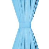 VIDAXL-Mikrosatinvorhänge mit Schleifen 140x175 cm türkis 2 STs