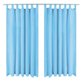 VIDAXL-Mikrosatinvorhänge mit Schleifen 140x225 cm türkis 2 STs