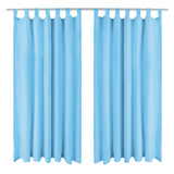 VIDAXL-Mikrosatinvorhänge mit Schleifen 140x225 cm türkis 2 STs