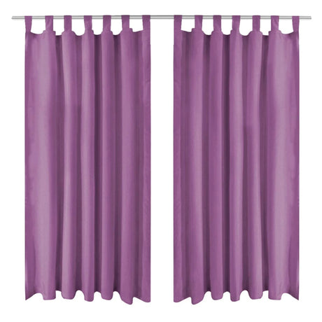 Vidaxl-Mikrosatinvorhänge mit Schleifen 140x175 cm Lila 2 STs