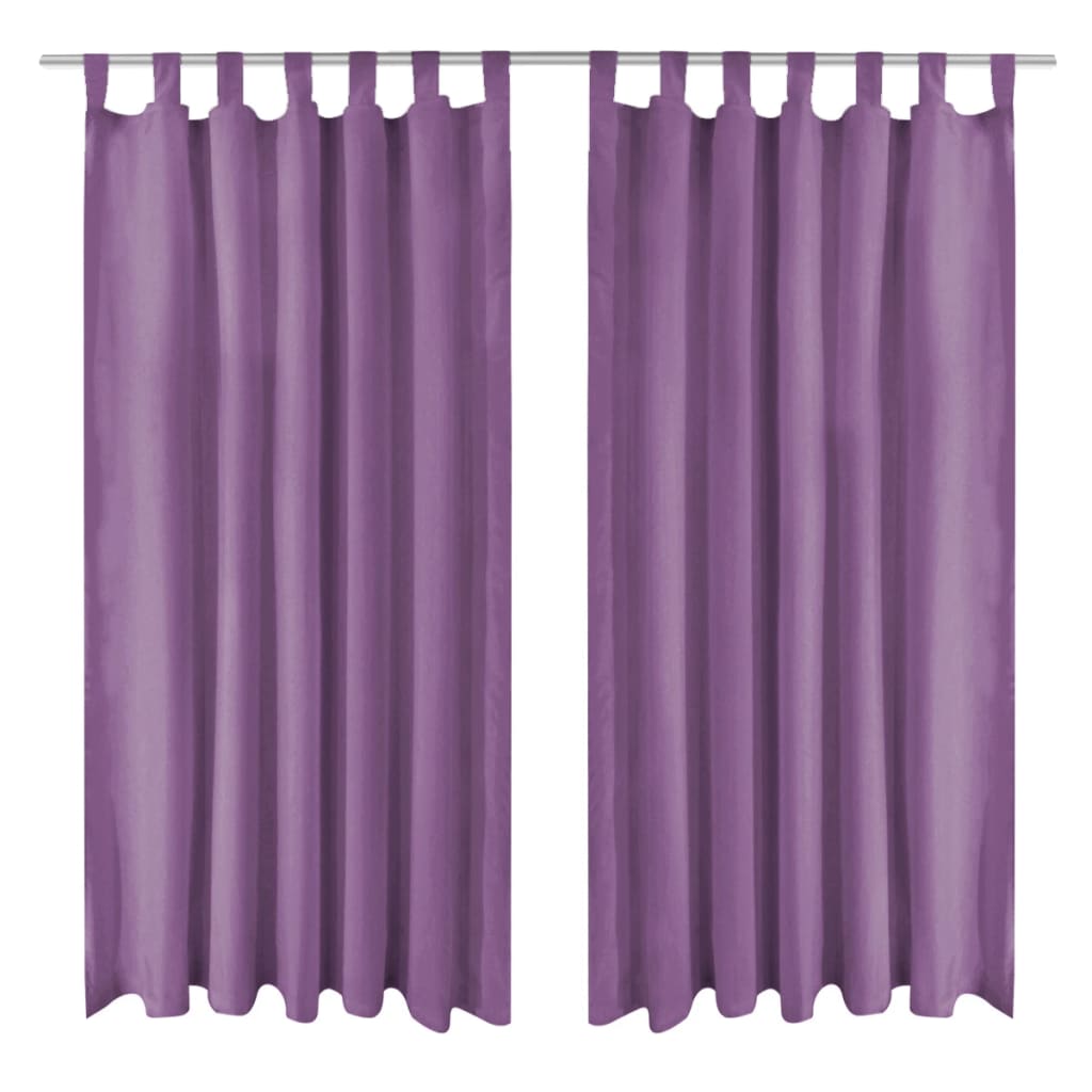 Vidaxl Micro-Satin Curtains with loops 140x175 cm Lila 2 sts