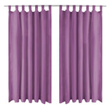 Vidaxl Micro-Satin Curtains with loops 140x175 cm Lila 2 sts