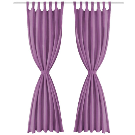 Vidaxl-Mikrosatinvorhänge mit Schleifen 140x175 cm Lila 2 STs