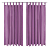 Vidaxl-Mikrosatinvorhänge mit Schleifen 140x225 cm Lila 2 STs