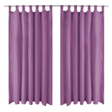Vidaxl-Mikrosatinvorhänge mit Schleifen 140x245 cm Lila 2 STs