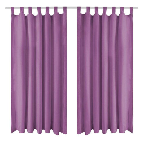 Vidaxl-Mikrosatinvorhänge mit Schleifen 140x245 cm Lila 2 STs