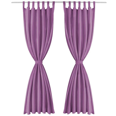 Vidaxl-Mikrosatinvorhänge mit Schleifen 140x245 cm Lila 2 STs